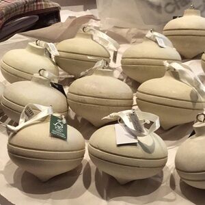 Crate &Barrel 12 wooden Christmas Ornaments